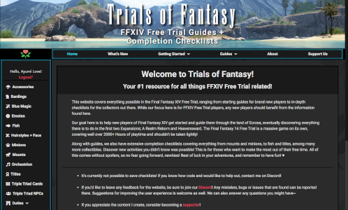 Trials of Fantasy Website