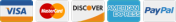 PayPal Support Payment Options: Visa, MasterCard, Discover, American Express, PayPal
